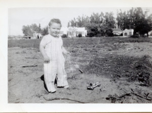 Dennis playing in the wasteland near the home in Buellton
